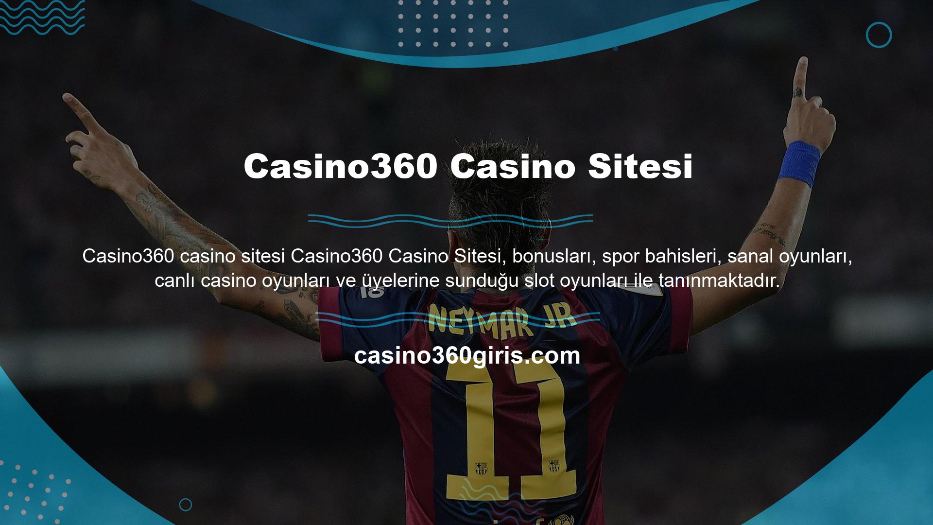 Casino360 giriş programı, alanındaki en bağlı sitelerden biridir ve siteye erişmek, üyelik açmak ve para yatırmak için kullanılabilir